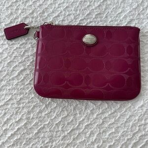 Coach Fuchsia Embossed Wristlet
